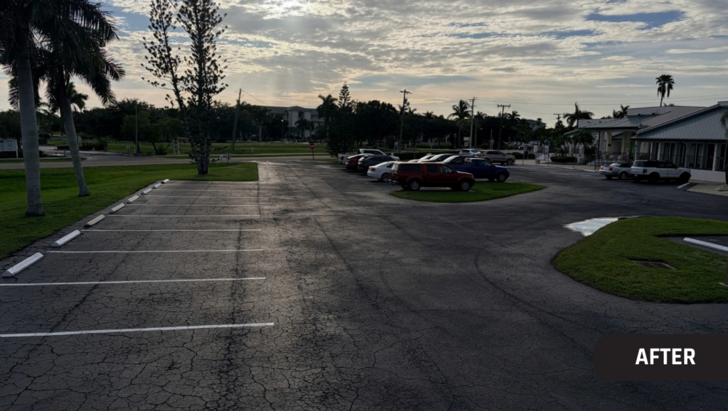 After Seacoalting Asphalt Sealcoating and Line Striping for Punta Gorda Visual Arts Center in Punta Gorda, FL
