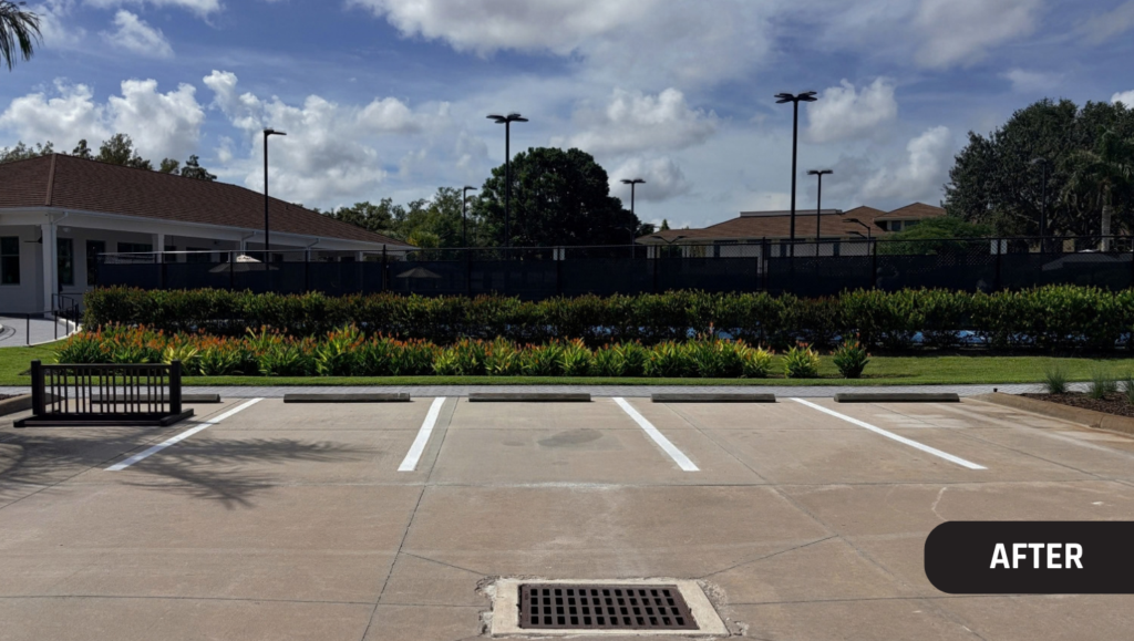 After Line Striping Markings for Quail West Golf and Country Club in Naples, FL