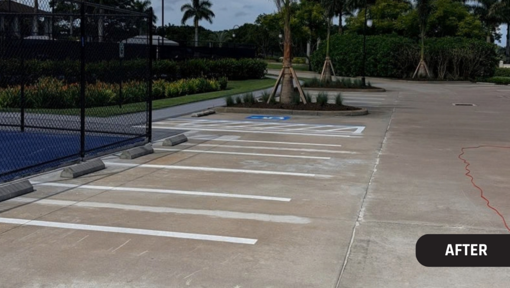 After Line Striping Project for Quail West Golf and Country Club in Naples, FL
