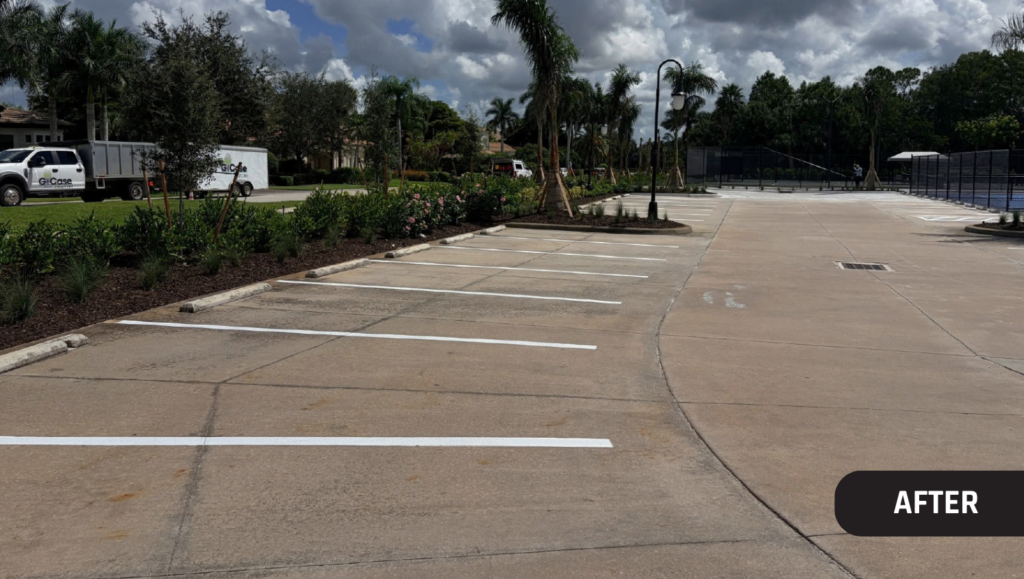 After Line Striping Work for Quail West Golf and Country Club in Naples, FL