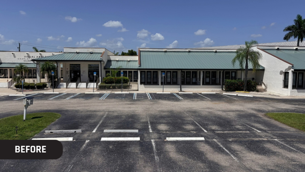 Before Markings Asphalt Sealcoating and Line Striping for Punta Gorda Visual Arts Center in Punta Gorda, FL