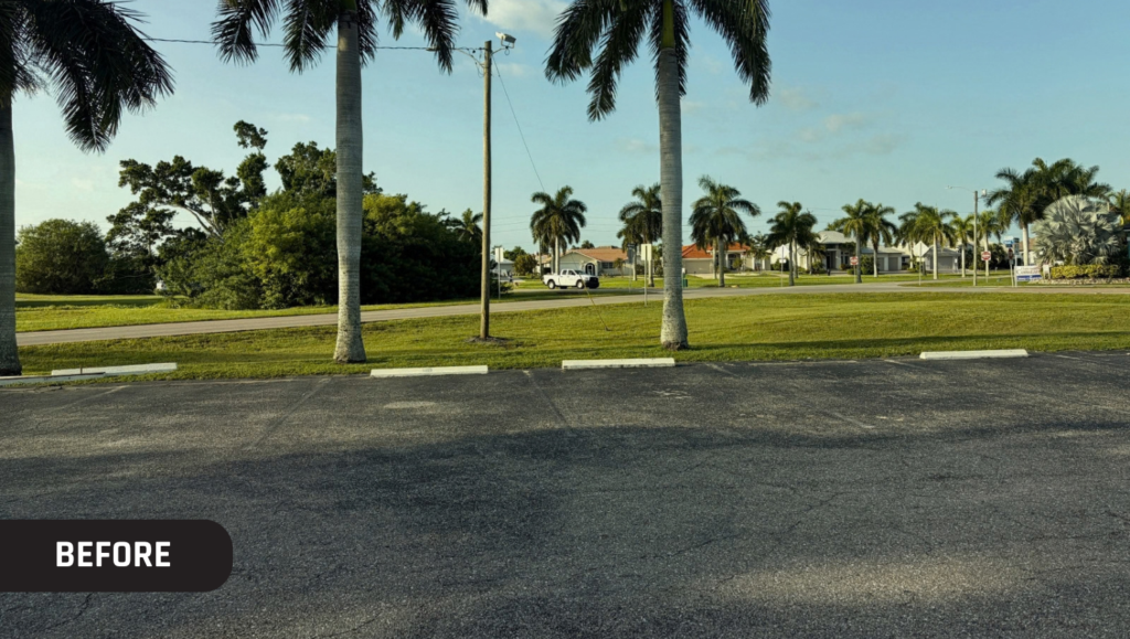 Before Service Asphalt Sealcoating and Line Striping for Punta Gorda Visual Arts Center in Punta Gorda, FL