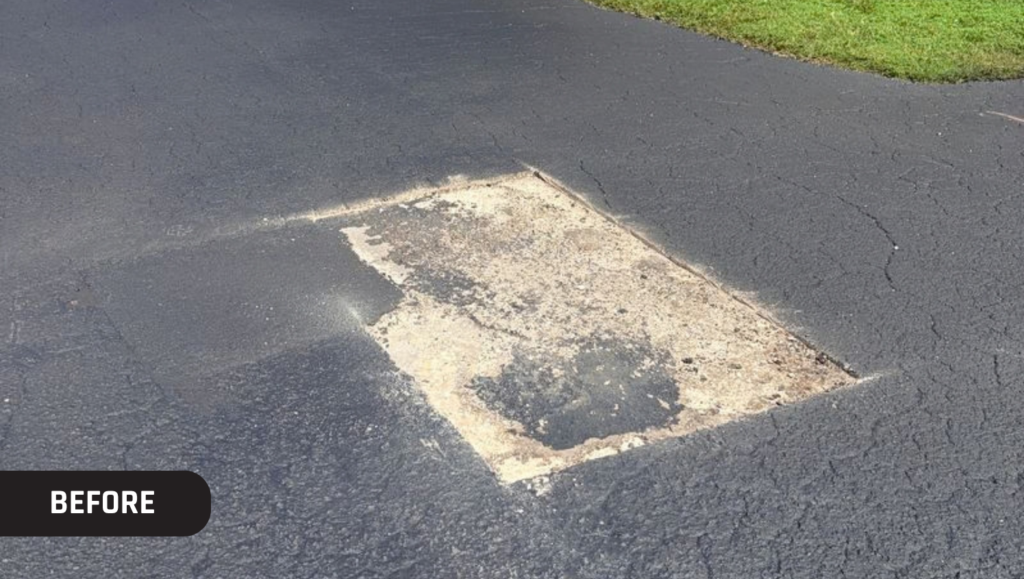 Before Work Asphalt Sealcoating and Line Striping for Punta Gorda Visual Arts Center in Punta Gorda, FL