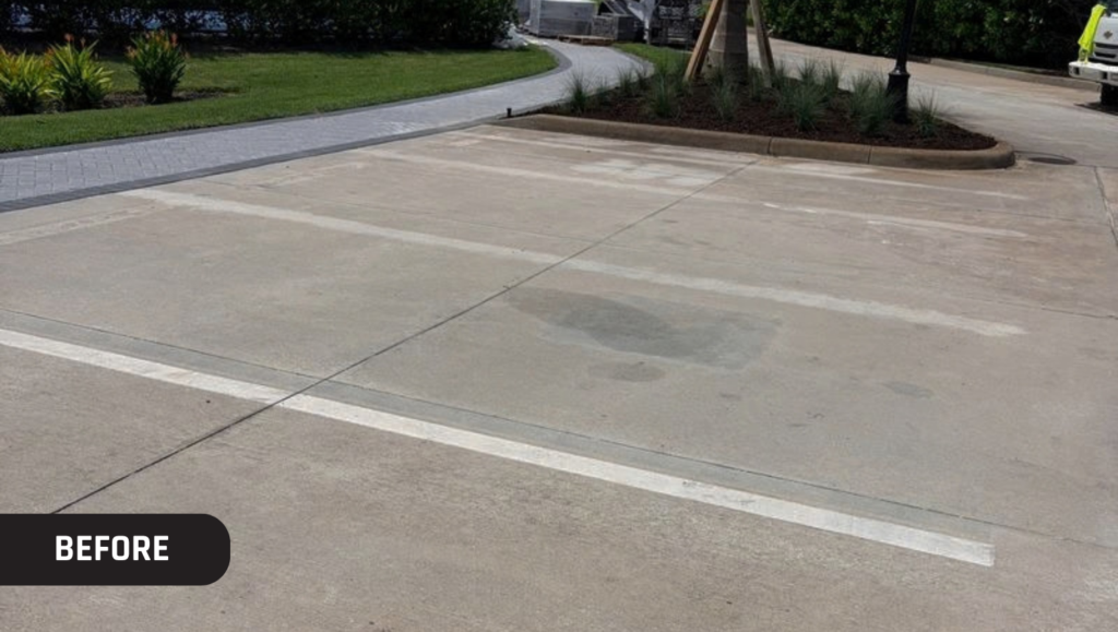 Before Line Striping Job for Quail West Golf and Country Club in Naples, FL