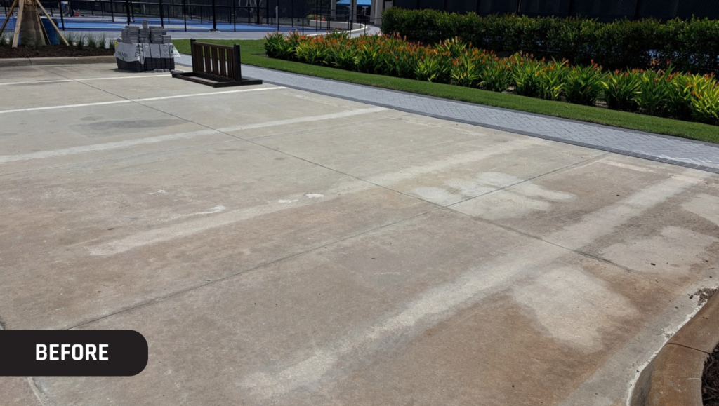 Before Line Striping Service for Quail West Golf and Country Club in Naples, FL