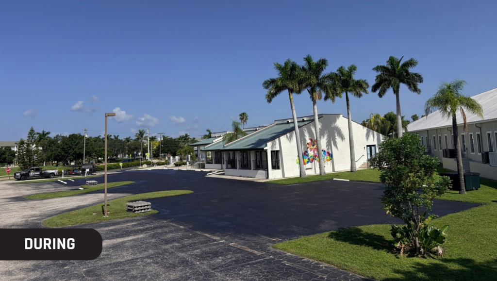 During Service Asphalt Sealcoating and Line Striping for Punta Gorda Visual Arts Center in Punta Gorda, FL