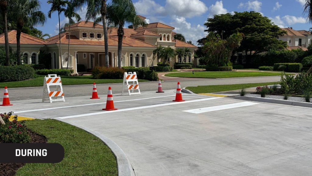 During Line Striping Service for Quail West Golf and Country Club in Naples, FL