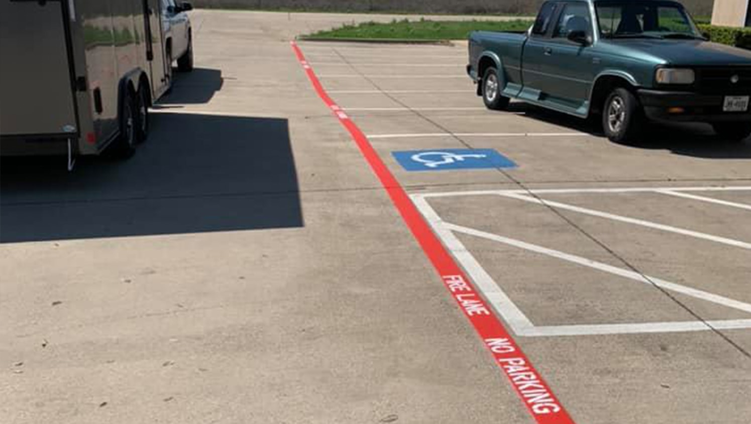 after fire lane marking project in fort worth