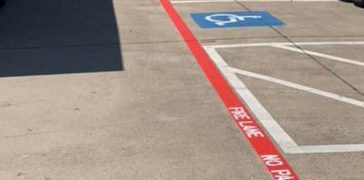 Image of Fire Lane Markings in Texas Parking Lot