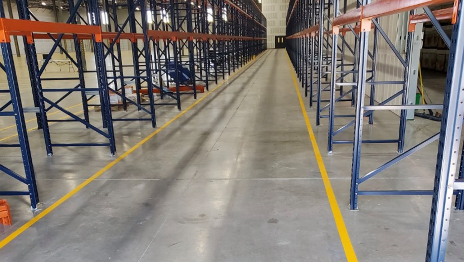 warehouse yellow floor markings