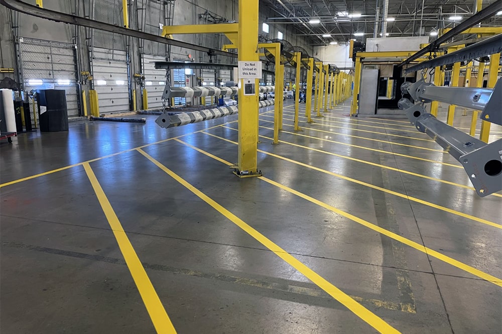 new warehouse markings at Play Power in Irving, TX