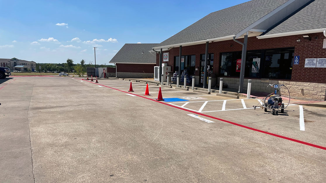 Fire Lane Striping for Gas Station image