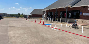 Image of Fire Lane Striping for Gas Station
