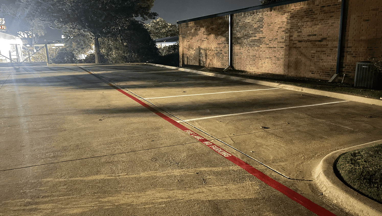 new fire lane striping