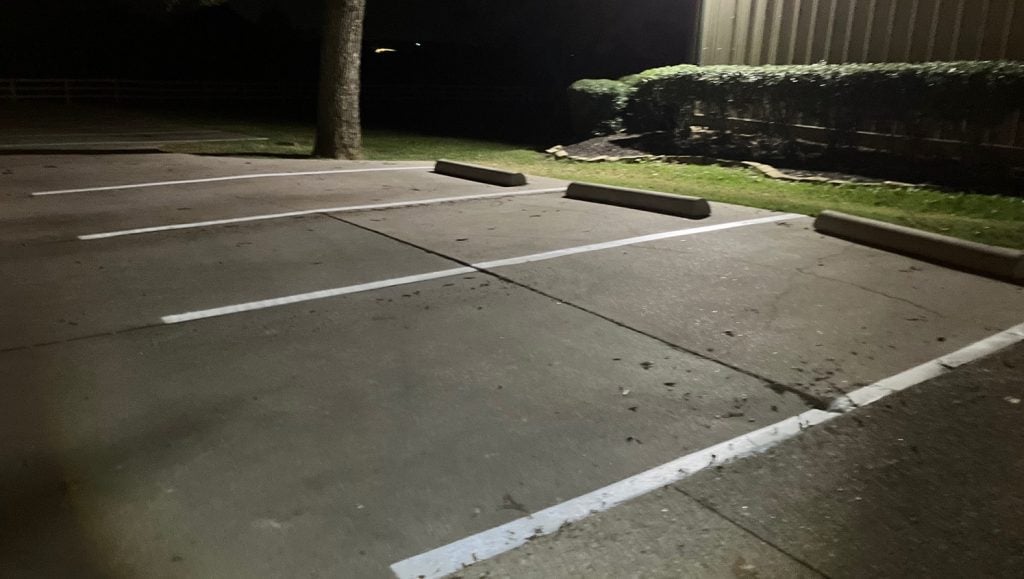 parking spots freshly painted for Artistic Motion Dance Academy parking lot