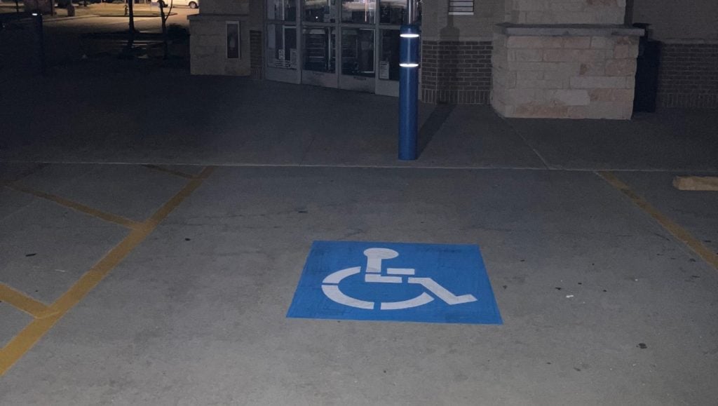 fire lane markings freshly painted for CVS