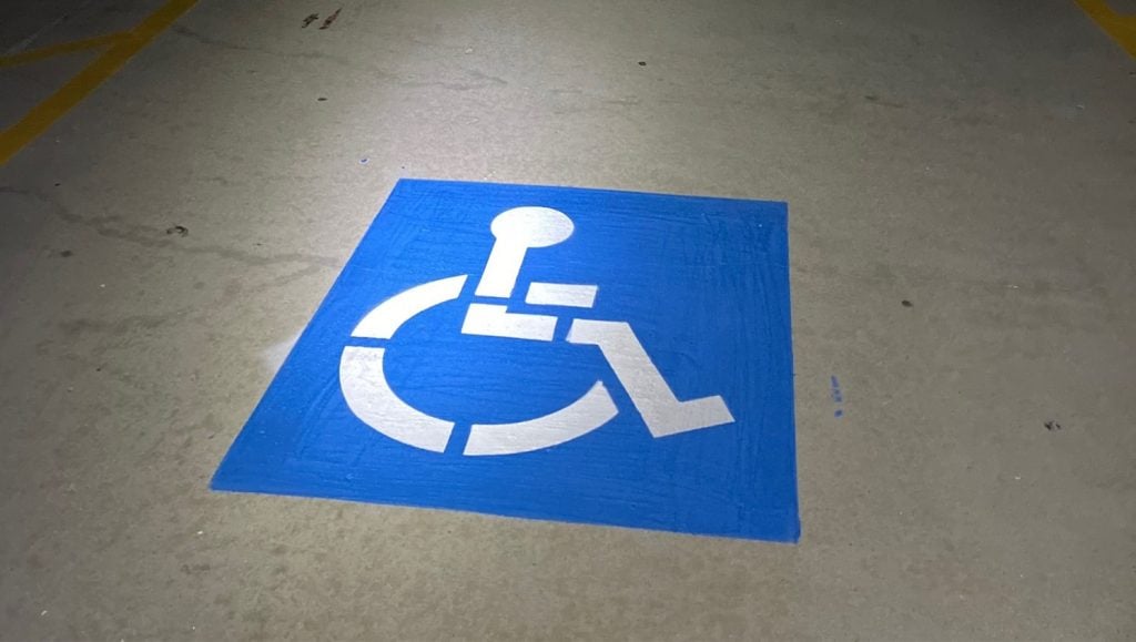 no parking freshly painted for CVS parking lot