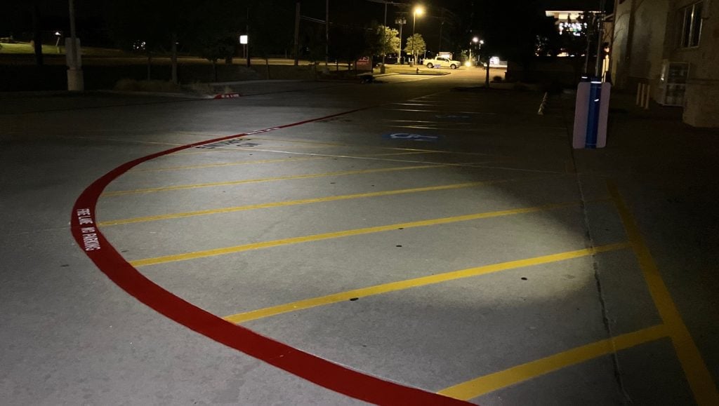 ada compliance parking spots freshly painted