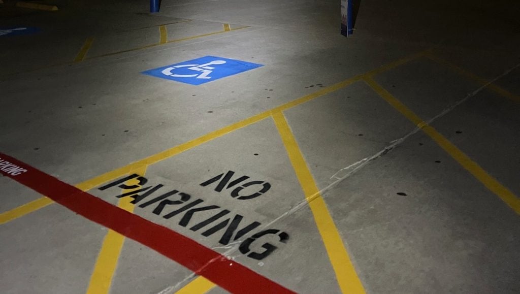 ada compliance parking spots freshly painted for CVS