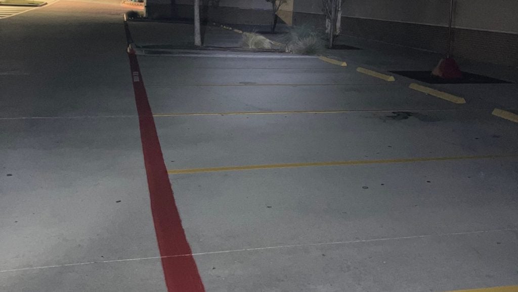 parking spots and fire lanes freshly painted for CVS parking lot