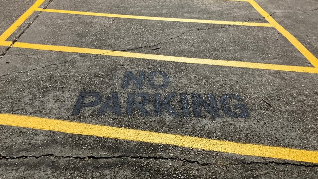 ada compliance parking spots freshly painted for Randol Mill Family Dentistry parking lot