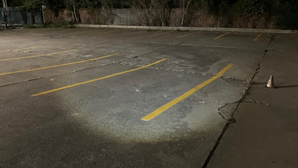 freshly painted line markings for Randol Mill Family Dentistry parking lot