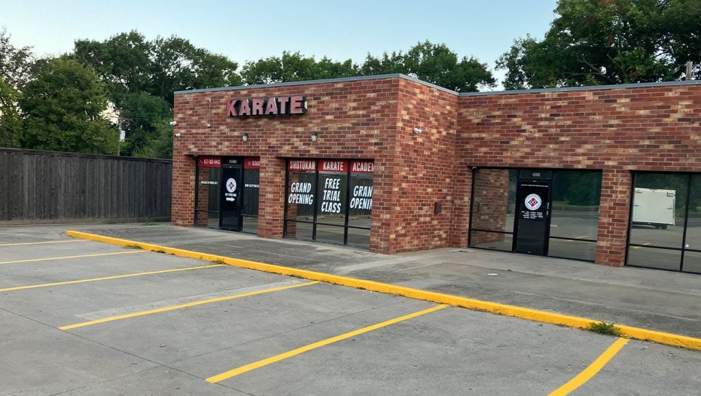 Shotokan Karate Academy parking lot freshly painted