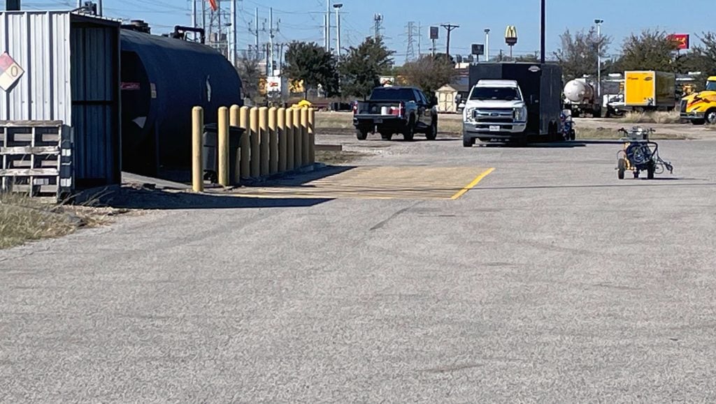 no parking markings at love’s travel stop distribution center