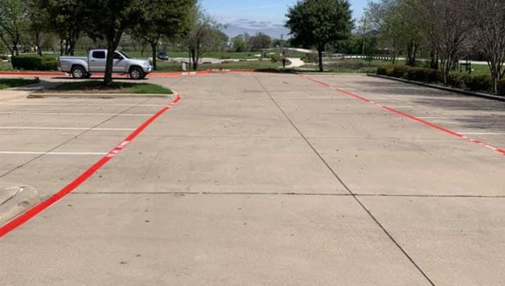 after fire lane marking project in fort worth