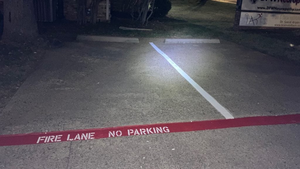 fire lane striping freshly painted for DFW Neuropathy