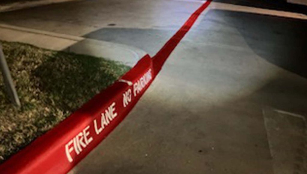 ada compliance parking spots freshly painted for CVS close-up