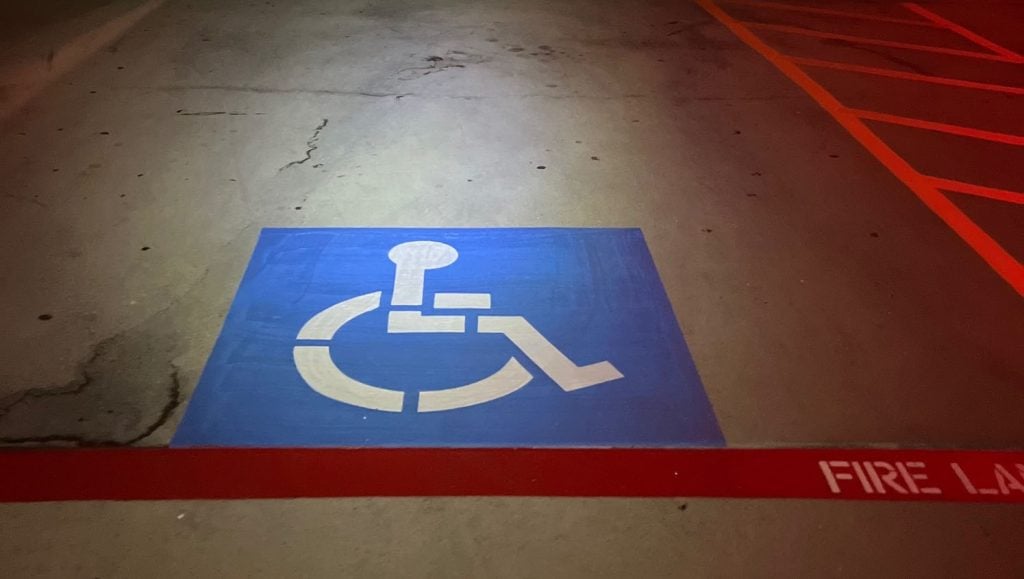 ada compliance parking spots freshly painted