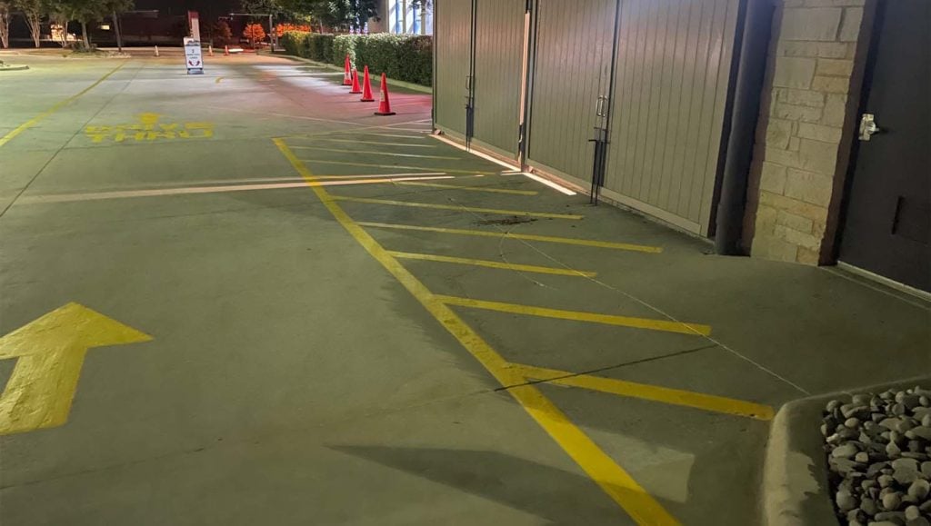 fire lane striping in roanoke, tx