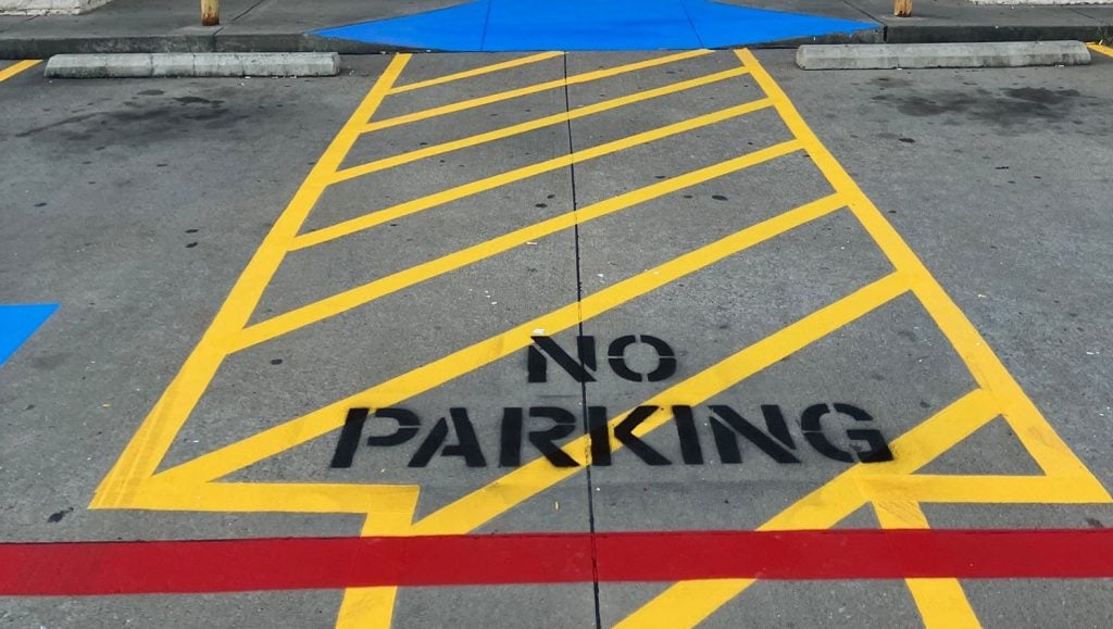 no parking line markings for CVS parking lot