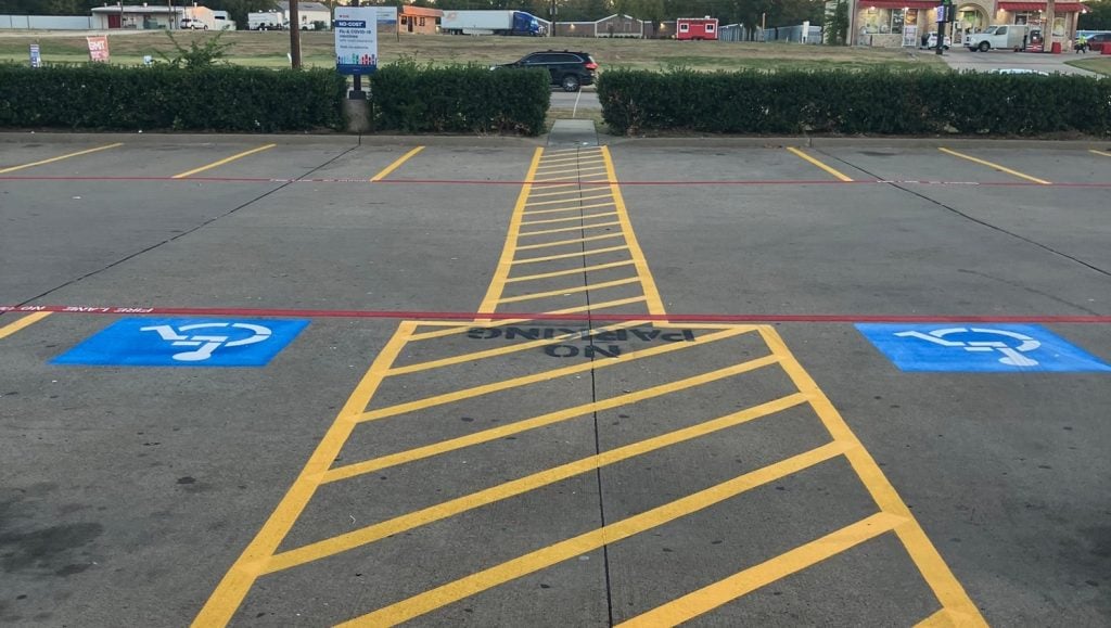freshly painted ada compliance parking spots for CVS