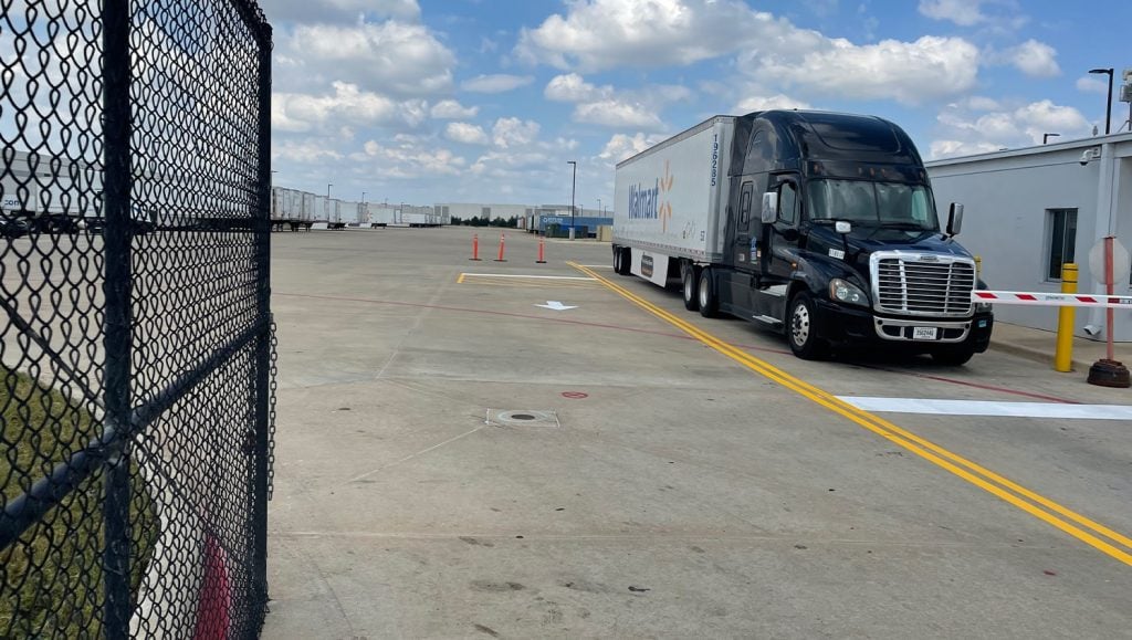 line markings freshly painted for Walmart DC Center
