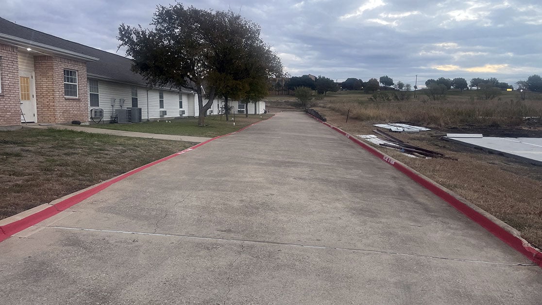 New Fire Lane Striping for Senior Citizens Community | G-FORCE Fort Worth