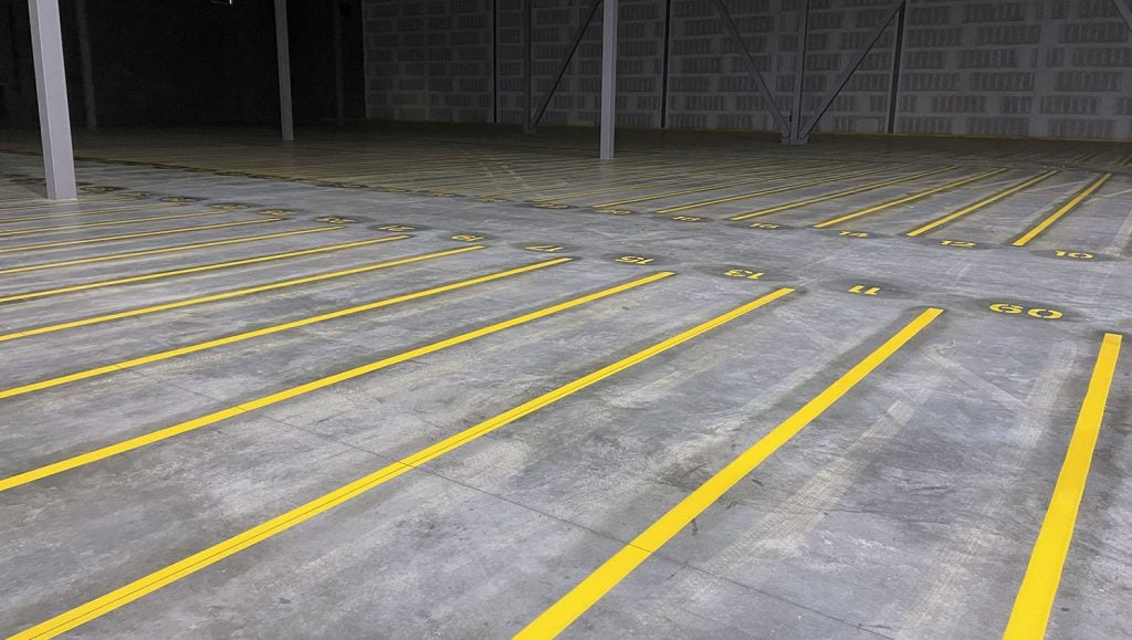 new warehouse striping