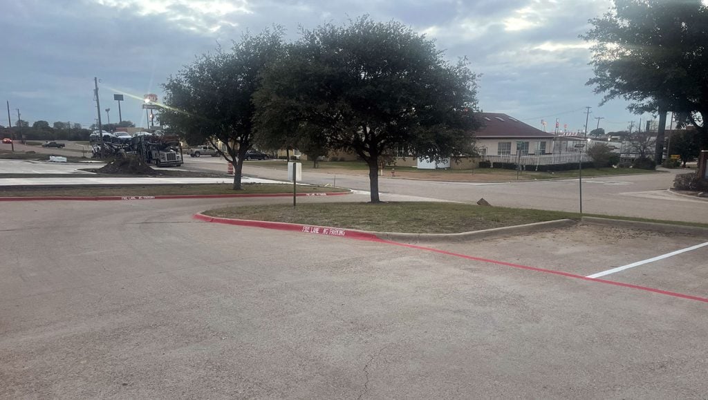 new parking lot stalls