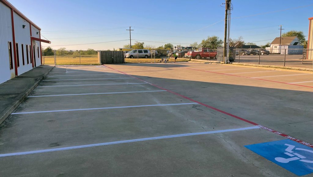 re-striped parking lot stalls