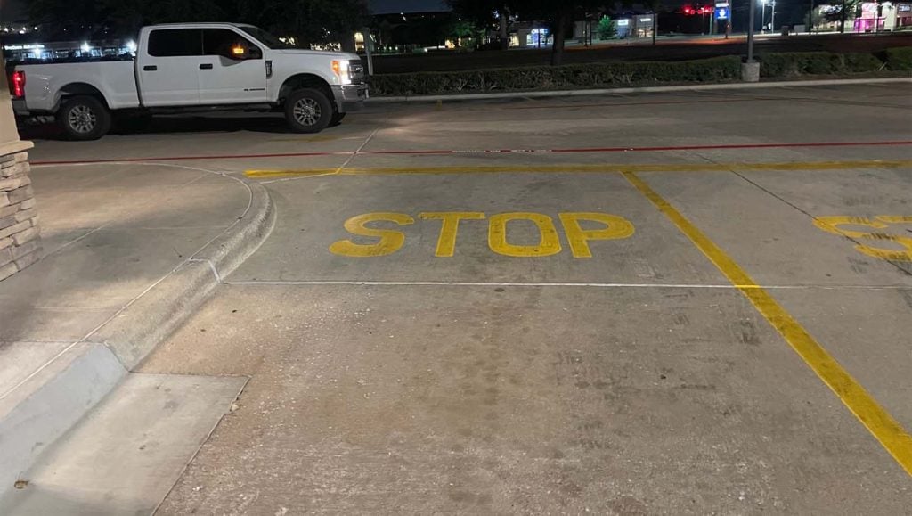 parking lot painting in lake worth, tx