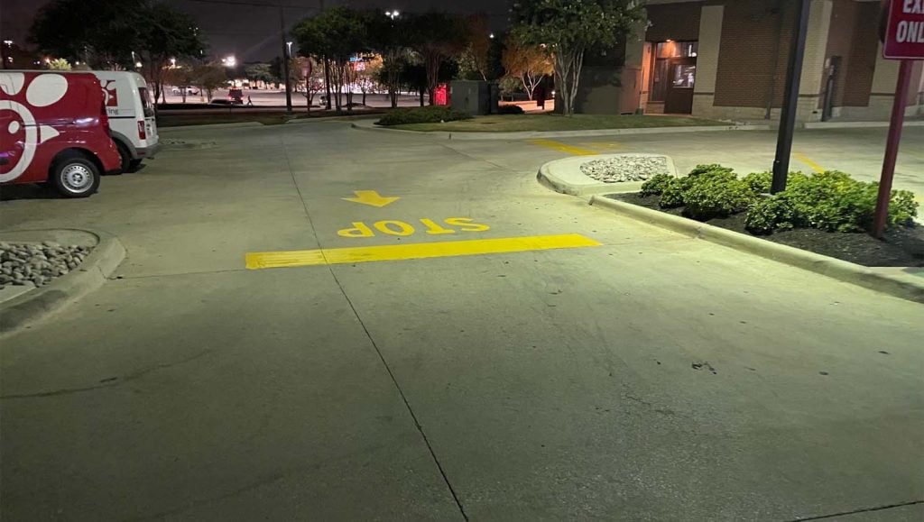 parking lot painting in roanoke, tx