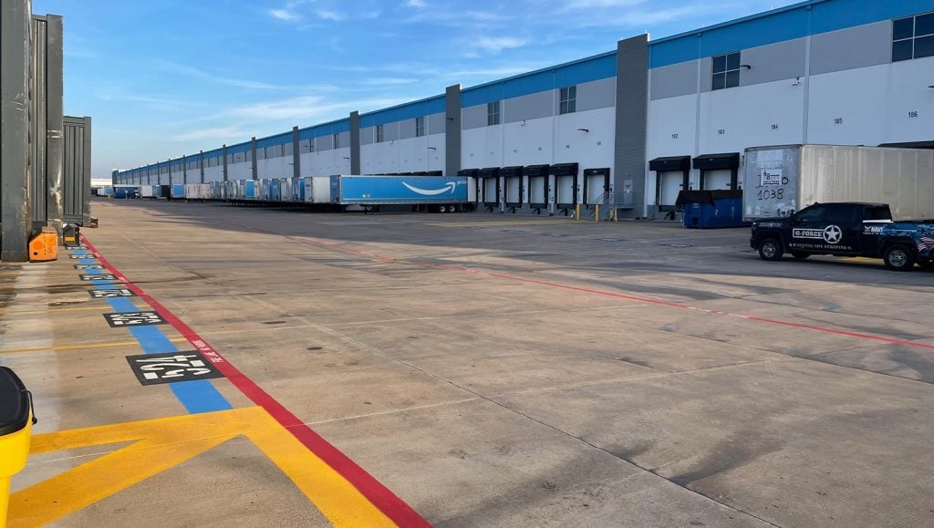 line striping for Amazon parking lot