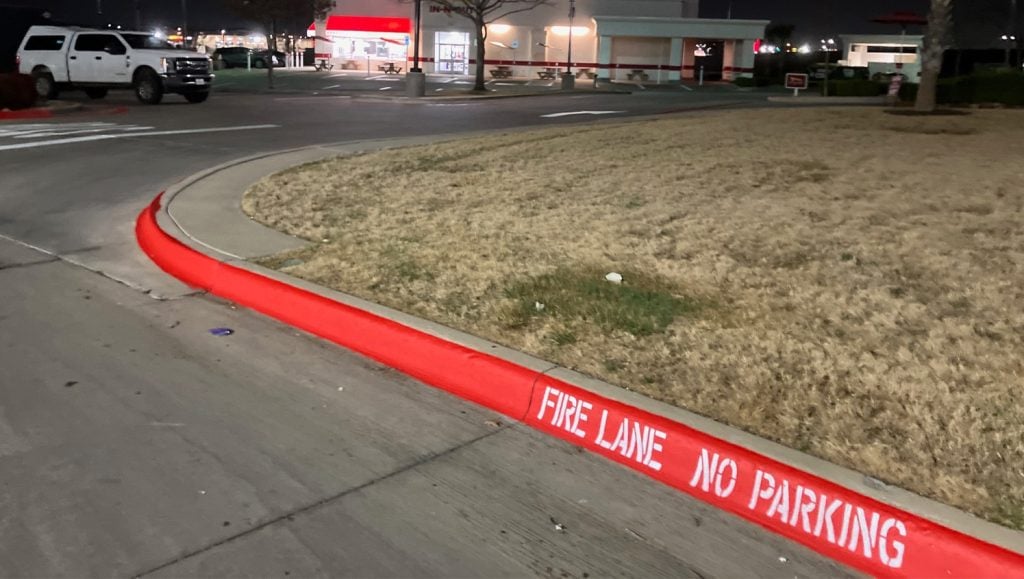 fire lane striping for IN-N-OUT parking lot