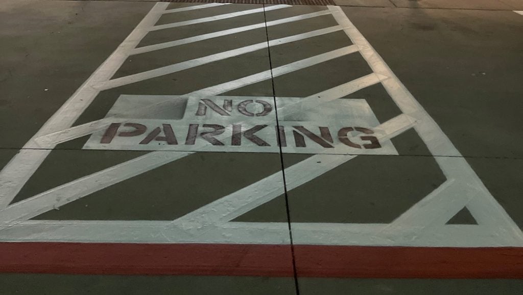cross walk freshly painted for IN-N-OUT parking lot