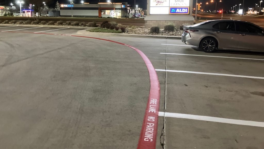 IN-N-OUT parking lot freshly painted