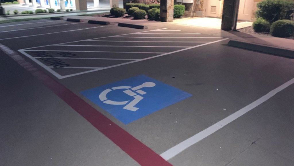 ada compliance parking spot freshly painted for St. Claire Dental Office