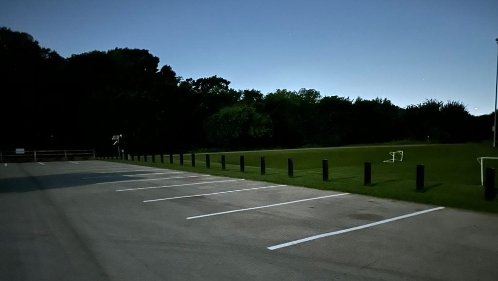 parking spots freshly painted for Philip Thompson Soccer Complex parking lot