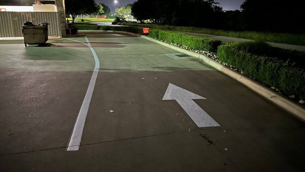 freshly painted line markings for IN-N-OUT Burger parking lot