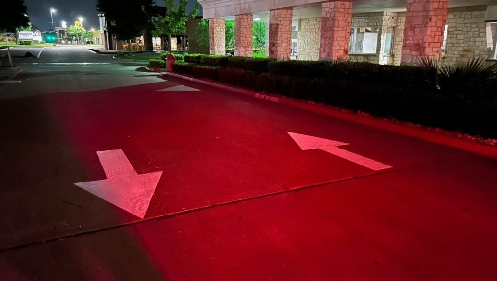 white arrows close-up for IN-N-OUT Burger parking lot